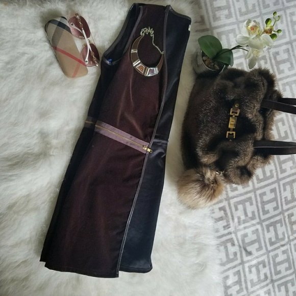 Open Front Faux Leather Vest Career Casual - Picture 3 of 8